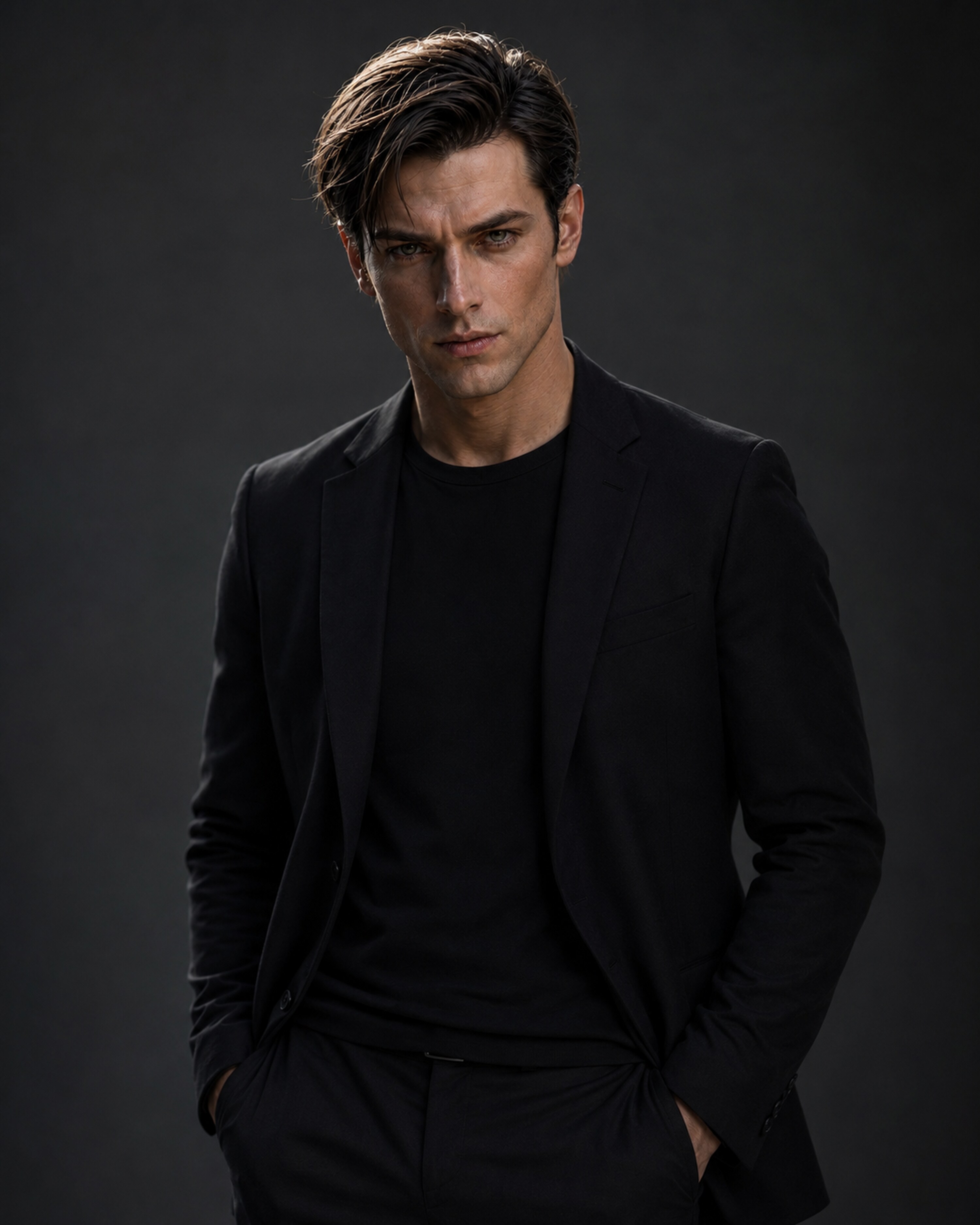 Official portrait of virtual performer Lucas Hayes.
